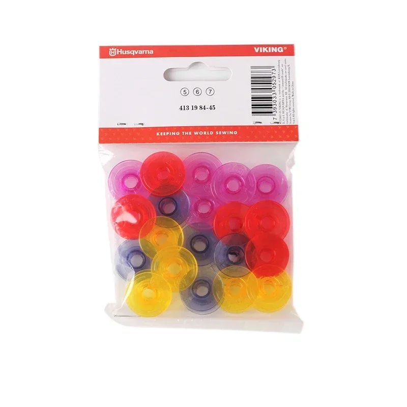 Colorful bobbins With Thread Hole For Husqvarna Viking 4123078-G,4131825-45,4125615-45 (20pcs/box ,10pcs/box )