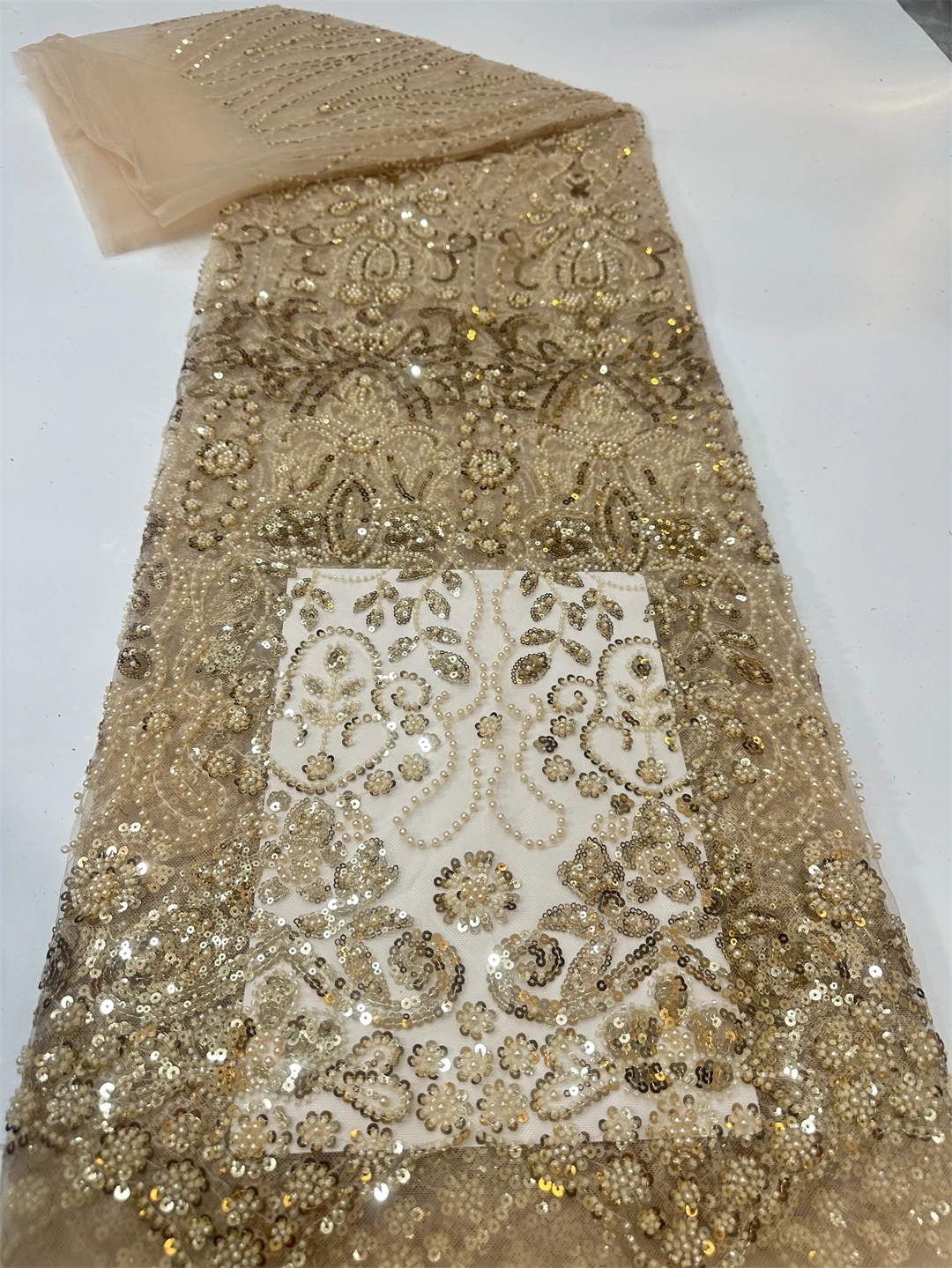 2026 جودة عالية الفرنسية النيجيري الترتر متعدد الألوان صافي الأفريقي تول شبكة تسلسل الدانتيل النسيج لفستان 5 ياردة/مجموعة