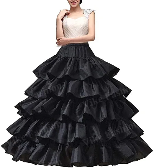 

Women's Crinoline Petticoat 4 Hoop Skirt 5 Ruffles Layers Ball Gown Half Slips Underskirt for Wedding Bridal Dress 2023