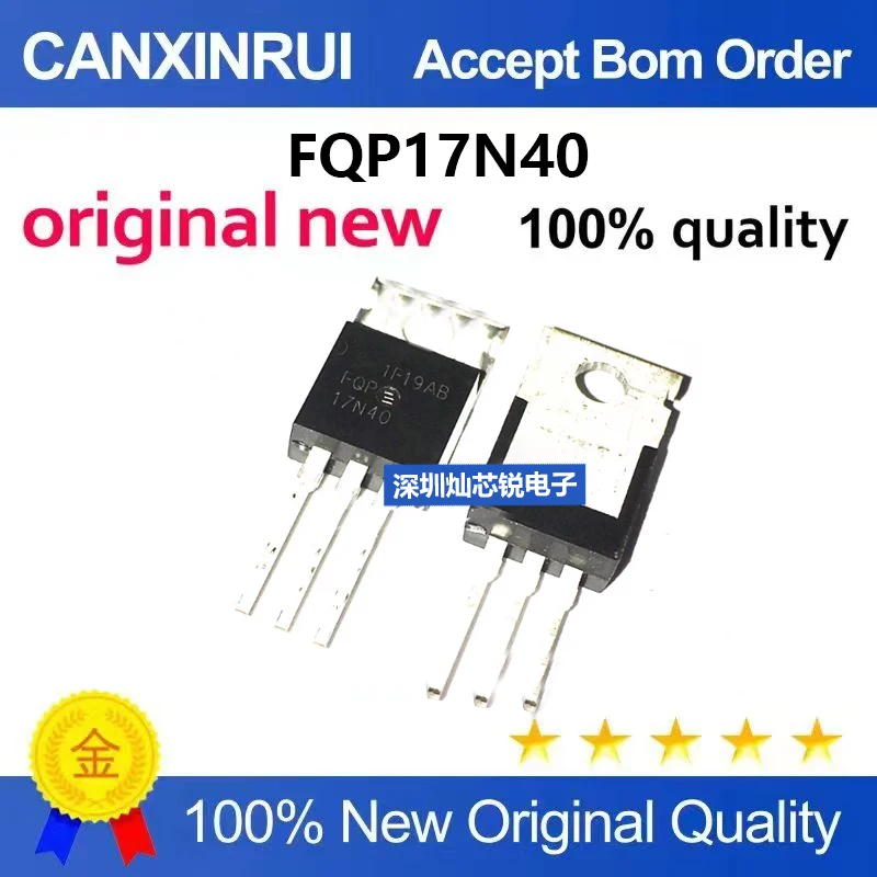 (5-100pieces)FQP17N40 Brand New Imported In Stock TO-220 400V 17A Actual Photo Available for Direct Purchase