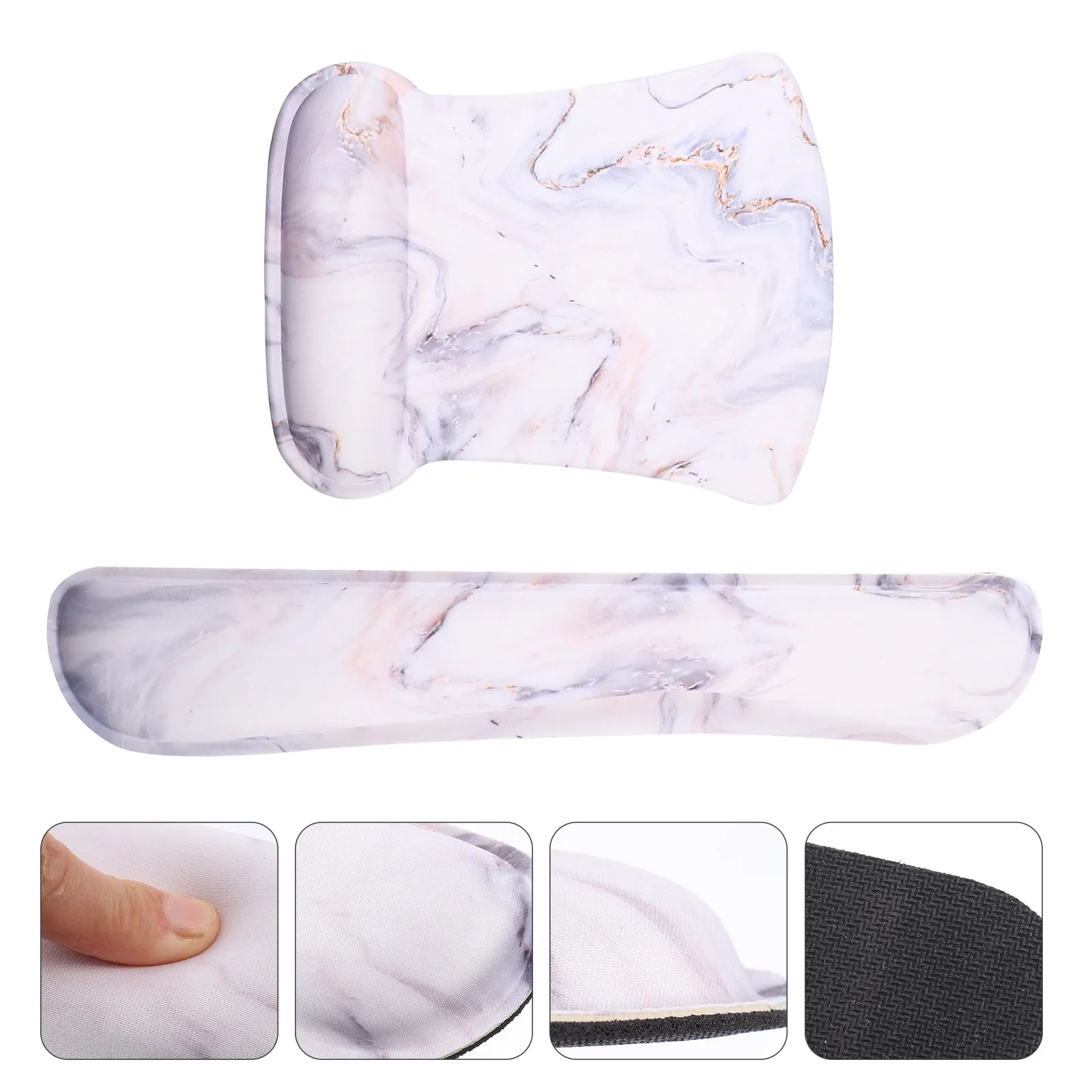 

1Set Mouse Pad and Keyboard Wrist Rest Set Soft Flexible Memory Foam Anti Slip Bottom for Laptop Computer Home Office Use