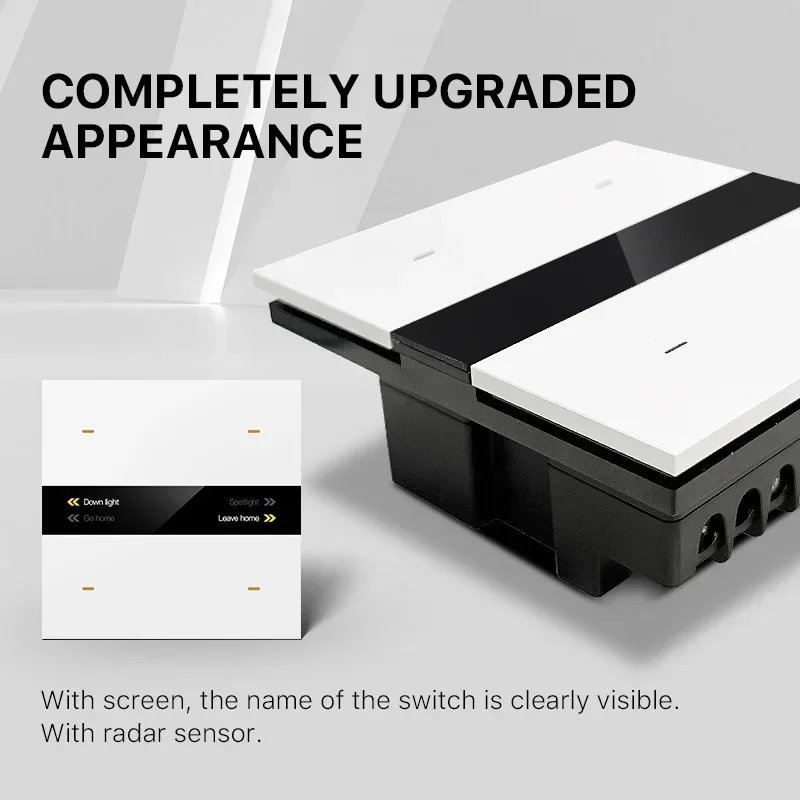 

Tuya Home Smart Wall Switch With 4 Keys Zigbee Scene Smart Switch With LCD Display Alexa Support Tuya App Control