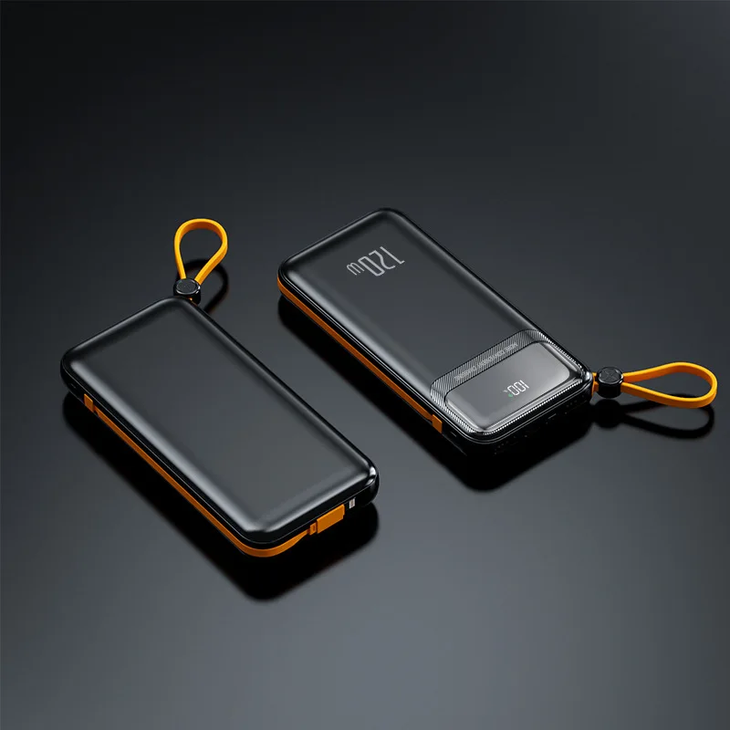 120W Ultra Fast Power Bank with Built-in Cable Lightweight Mini 10000mAh Mobile Power Bank