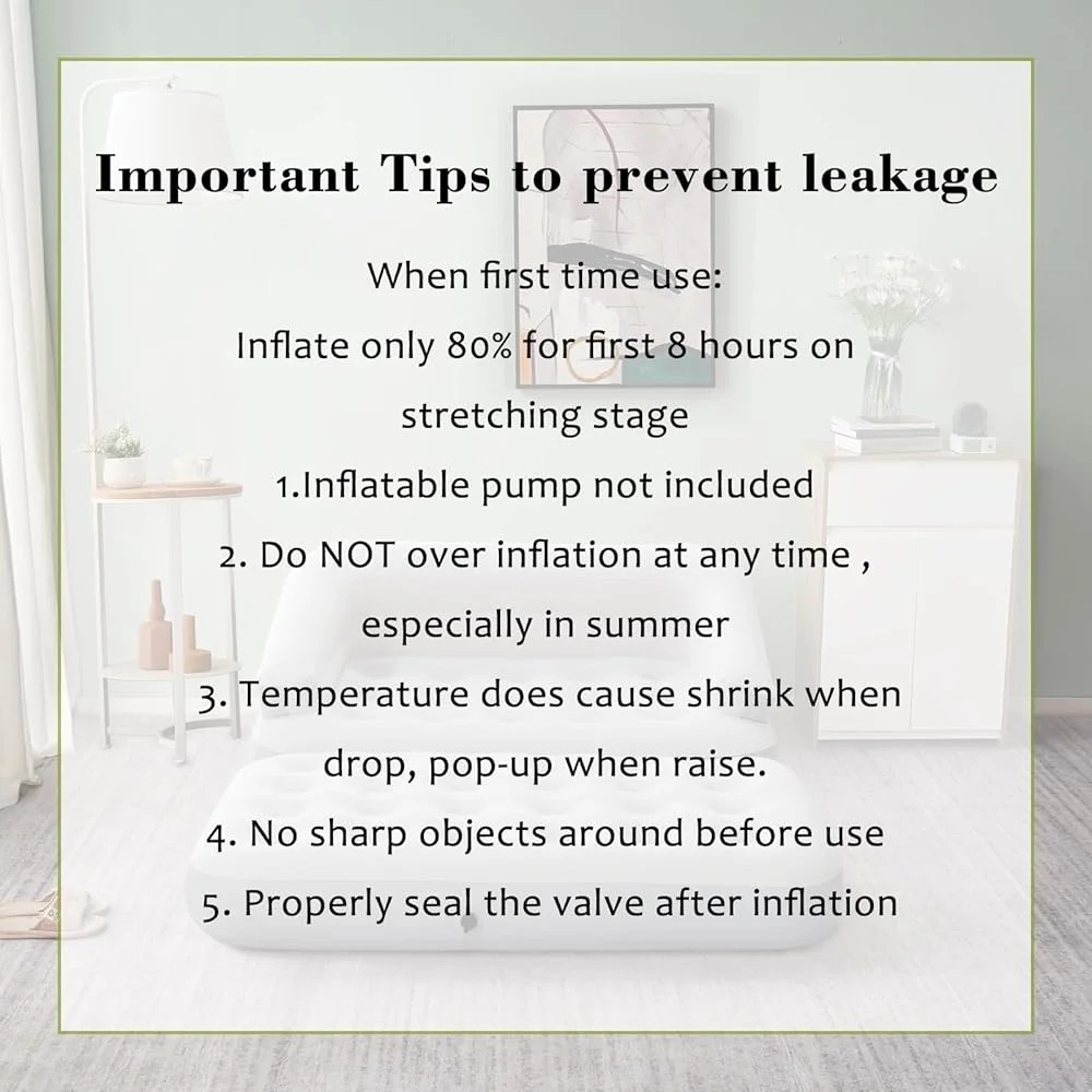 Sofá inflable portátil, sofá cama de aire para acampar, ligero, duradero, impermeable, plegable, muebles de dos plazas