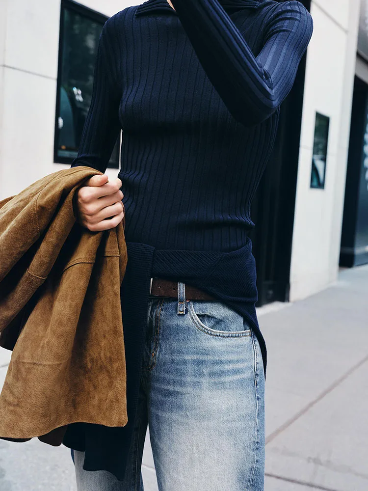 เสื้อสเวตเตอร์ไหมพรมแขนยาวสำหรับผู้หญิง ดีไซน์เรียบง่าย สวมใส่สบาย มีฮู้ด เหมาะสำหรับฤดูหนาว