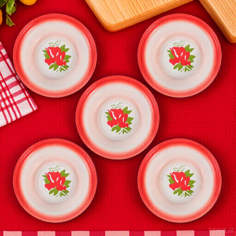 

SHERCHPRY 5pcs Vintage Enamel Bowls Large Mixing Ware for Ramen Noodle Soup Random Pattern