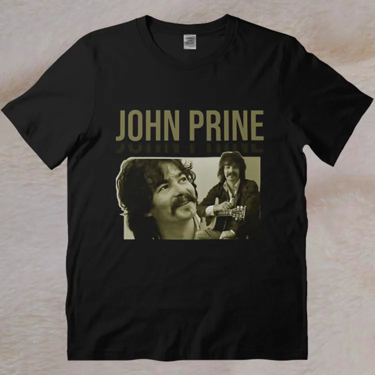 

John Prine Legend Vintage Country Folk 90s Black Full Size Tee Shirt