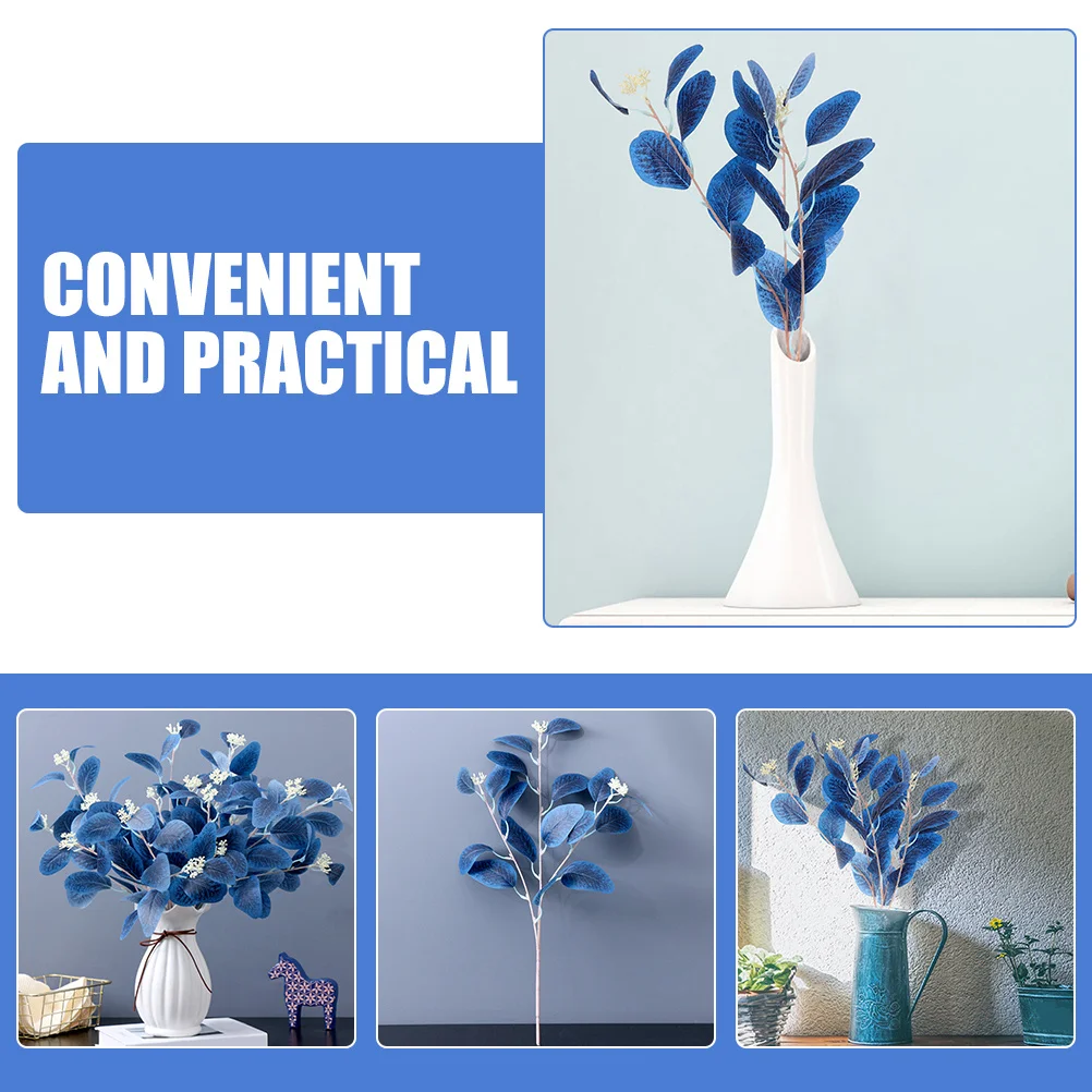 

6pcs Lifelike Artificial Eucalyptus Leaves Stem For Diy Flower Arranging Wedding Home Decor Party Favor Vase Plants Faux