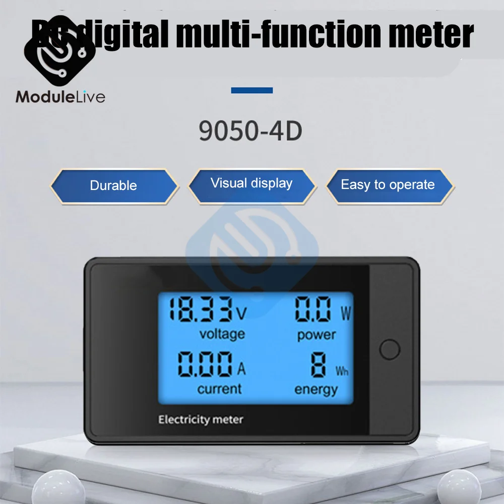 4 In 1 20A 50A 100A 200A DC 8V-100V LCD DC Digital Power Meter Voltage Monitor Voltmeter Ammeter Power Tester DC 12V Car Meter