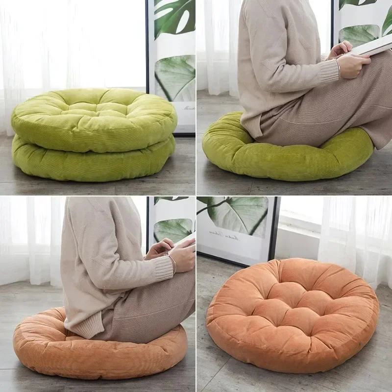 

Meditation Floor Round Pillow for Seating on Floor Solid Tufted Thick Pad Cushion for Yoga Balcony Chair Seat Cushions