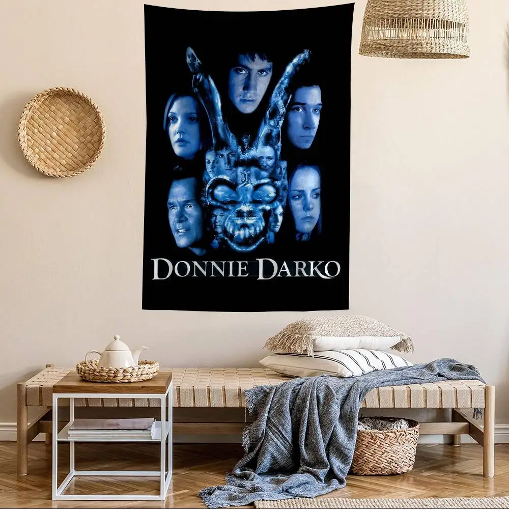 Movie Donnie Darko Anime Tapestry Hippie Flower Wall Carpets Dorm Decor Cheap Hippie Wall Hanging