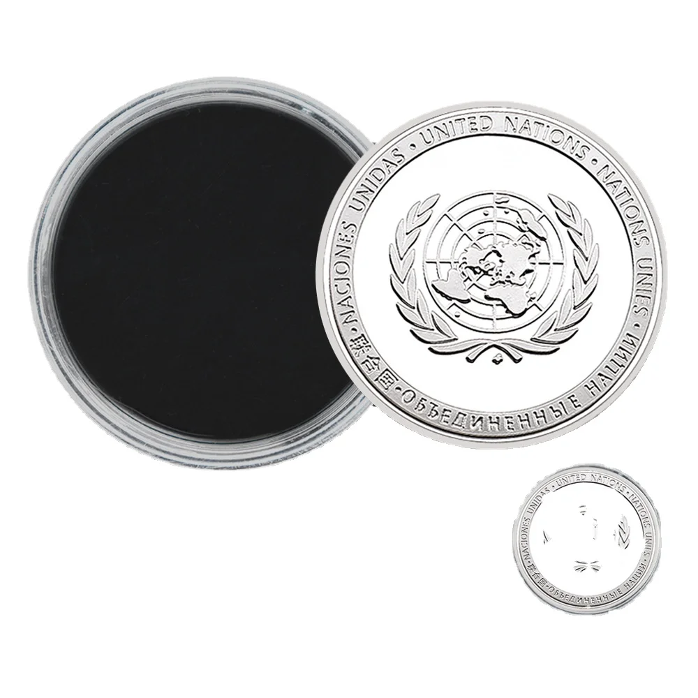 Souvenir World Peace Medal United Nations Silver-plated 1-ounce