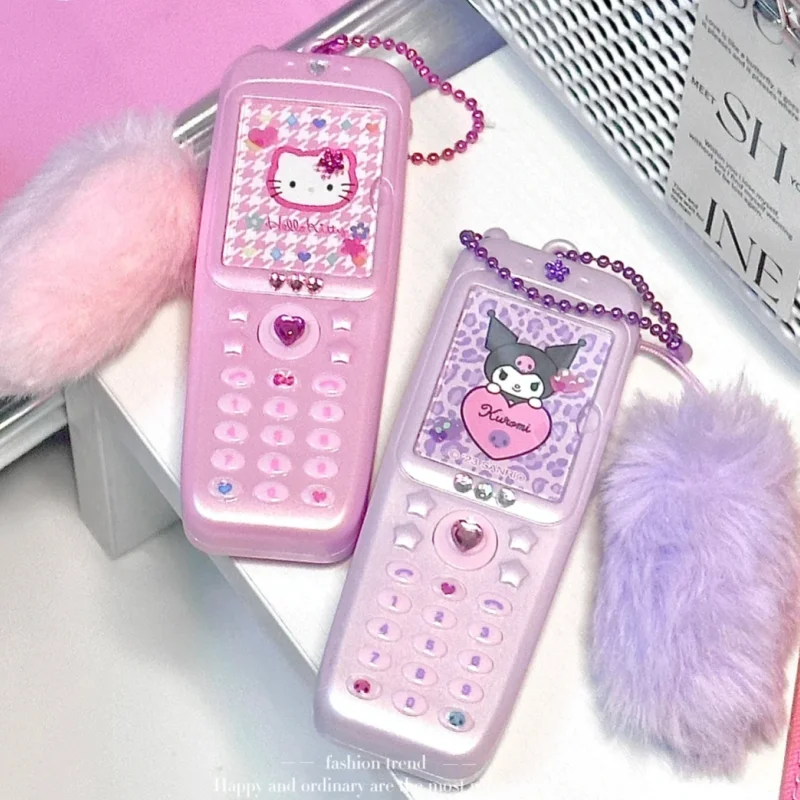 

Mobile Phone Accessories Kawaii My Melody Kuromi Mobile Phone Style Backpack Pendant Sanrio Girly Heart Sticker Birthday Gift