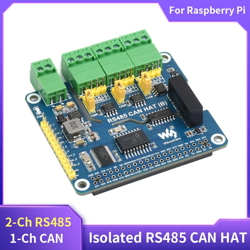 Raspberry Pi RS485 CAN HAT (B) 2-Ch RS485 1-Ch może chronić przed izolacją klasy przemysłowej dla Raspberry Pi