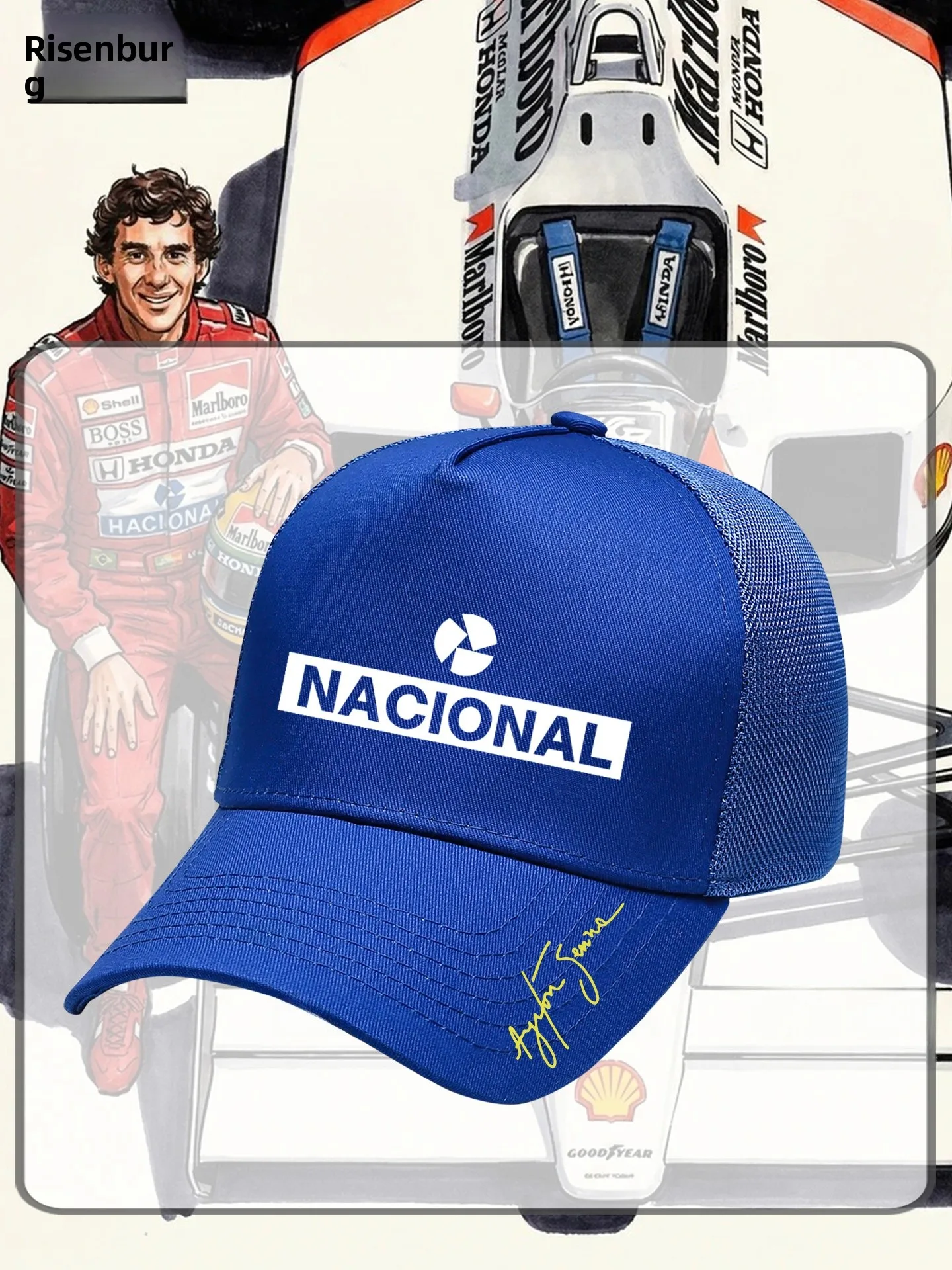 casquette-de-baseball-mclaren-f1-team-ayrton-senna-signature-edition-en-maille-respirante-protection-solaire-d'ete-chapeau-en-coton-reglable