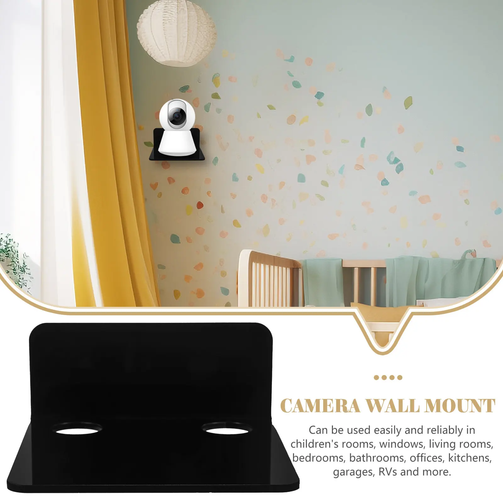 3Pcs Camera Wall Mount Solid Color Acrylic Small Floating Shelf Baby Monitor Speaker Storage Rack Security Camera Holder Wall