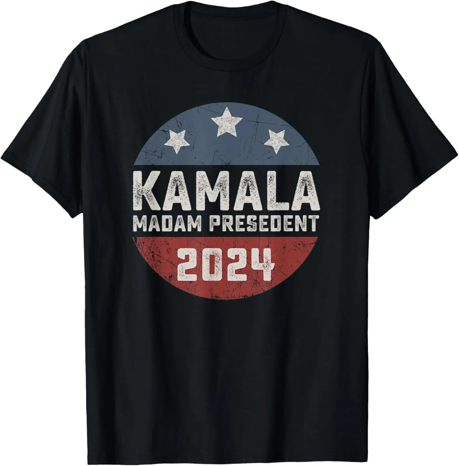 retro button election madam president kamala Harris 2024 T-Shirt