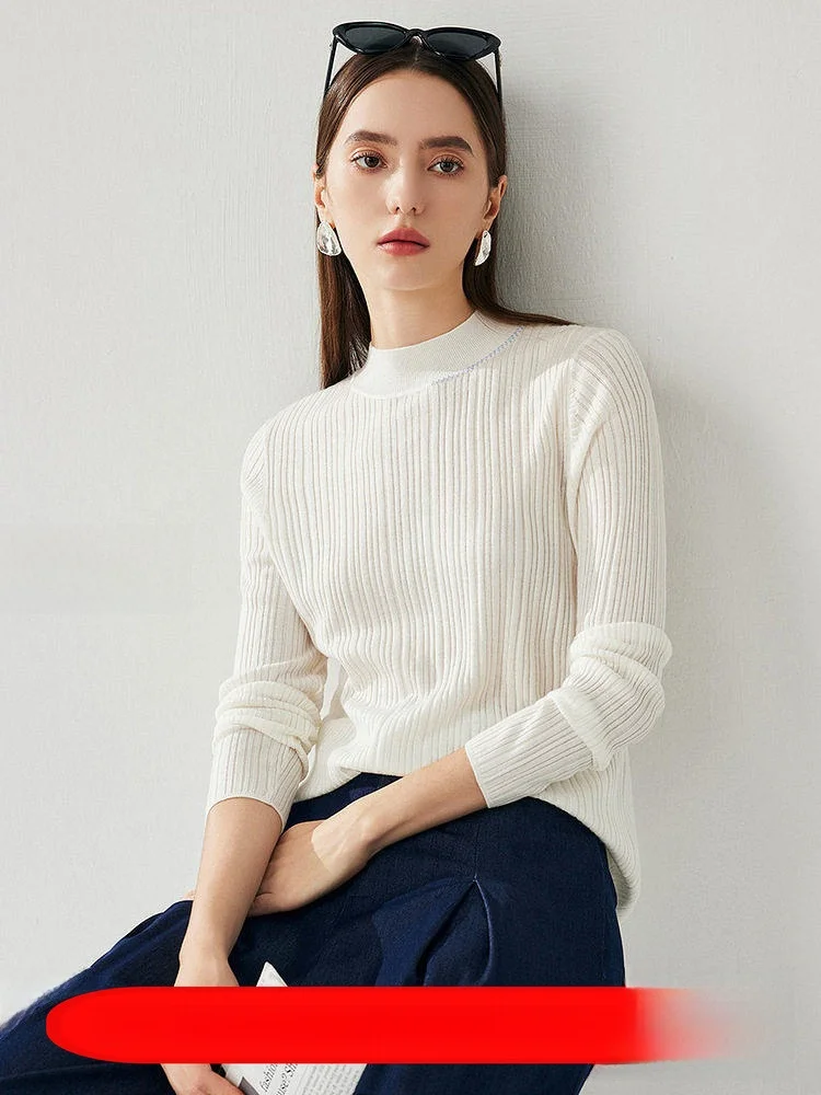 

Elegant Thin Wool Blend Knitwear Casual Style Women's Handmade Embroidered Collar Fashionable Spring Summer Polyester Fiber