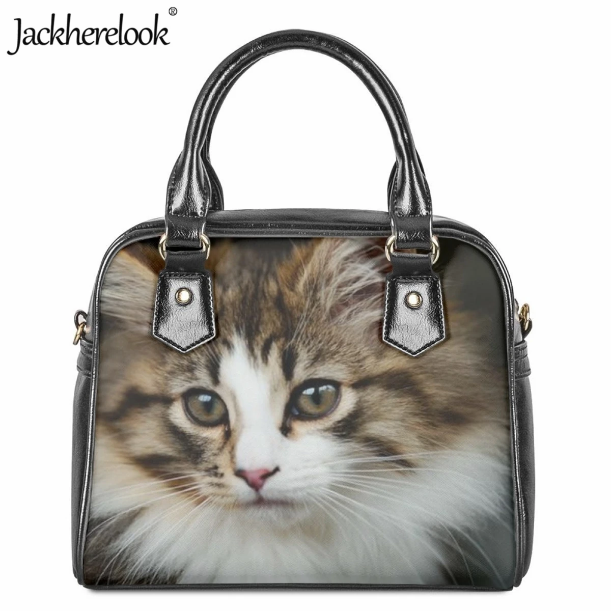 

Jackherelook Cute Animal Cat Print Design Women Handbag Daily Casual Shopping Shoulder Bag Crossbody Bags for Girl Messenger Bag