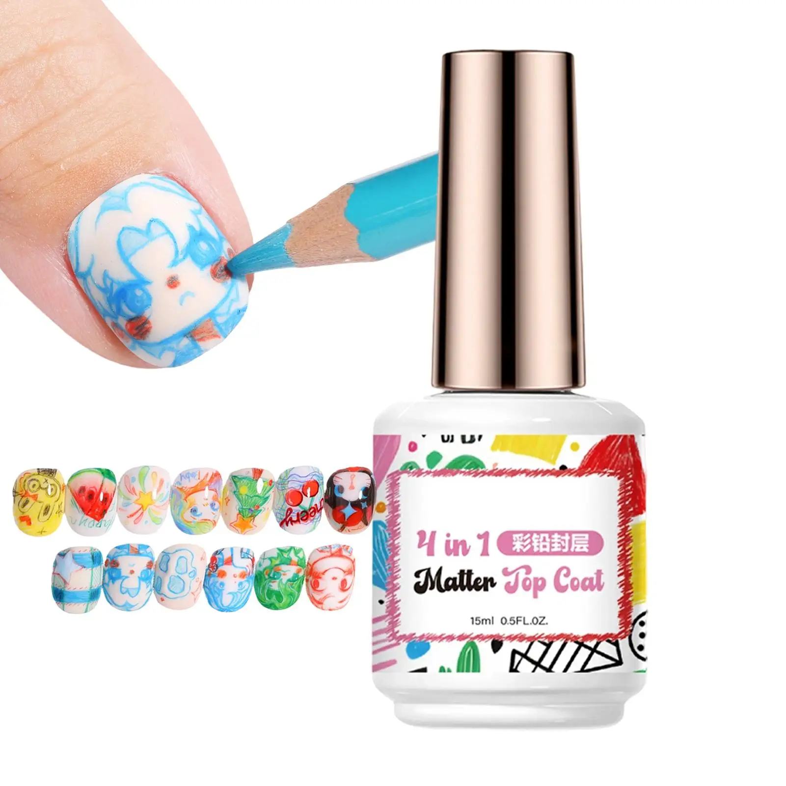 Drawing Gel Nail Top Coat gel Matte Long-Lasting Manicure Matte Top Coat 3D Shaping Sculpting Carving No-wipe Top Coat