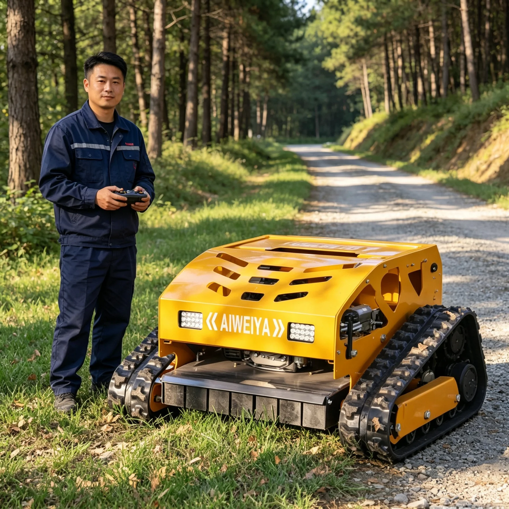 Customized Mountain‑Side Fruit Farm 550H Wireless Lawn Mower, Industrial‑Grade Wireless Remote Optional, Can Add Snow Shovel Acc