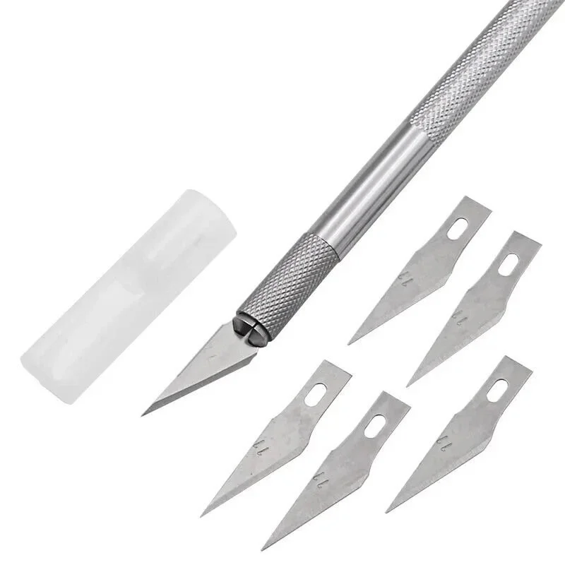 

Metal Carving Knife Non-Slip Aluminum Alloy Scalpel With Blades Cutter Craft Knives Tools For Paper-cut Handcraft Model Making
