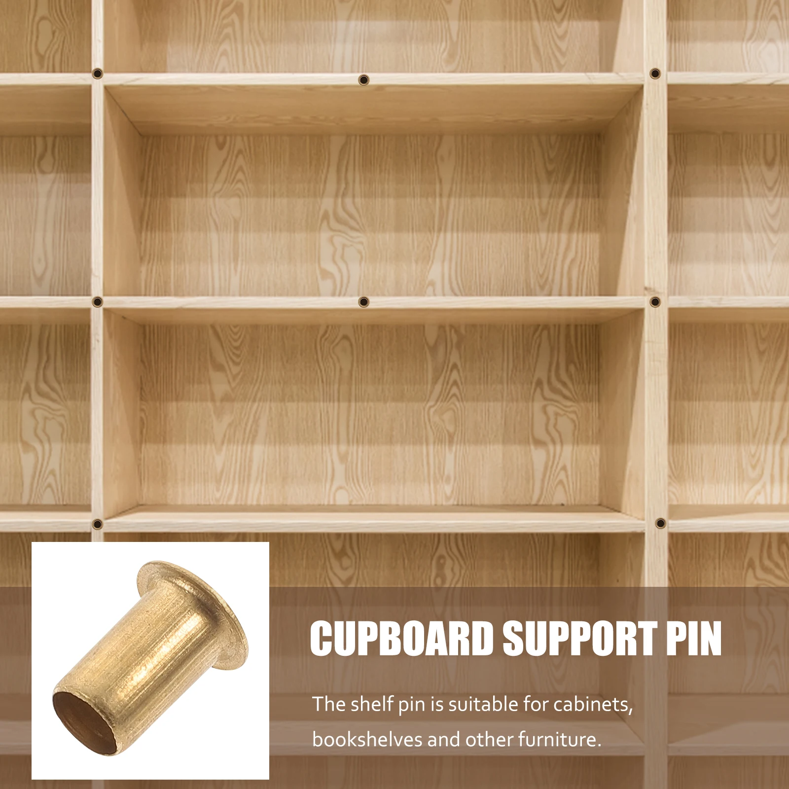 

30pcs Copper Pins M6X10 For Cabinet Bookshelf Support Rustproof Metal Shelf Pegs Durable Shelf Holders Wood Shelving Hardware