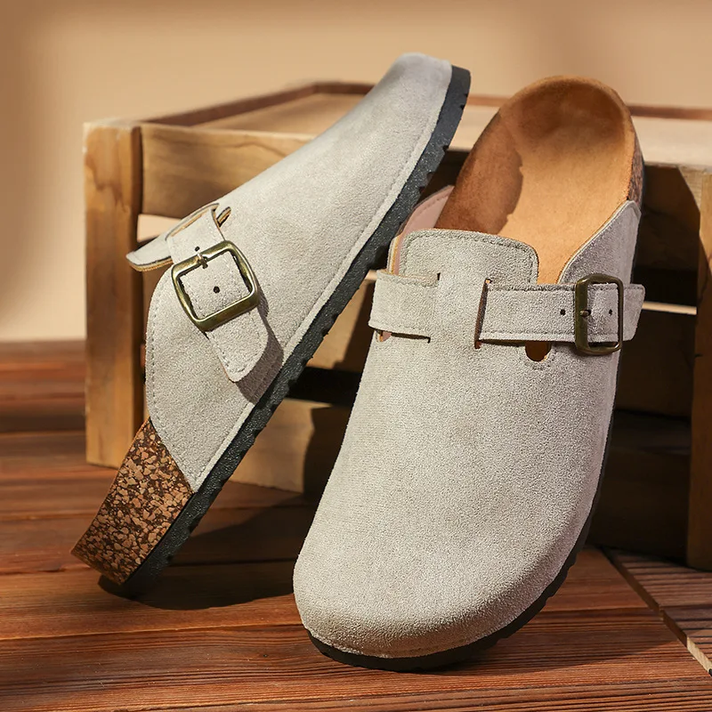 شباشب رجالية كاجوال بمقدمة أصابع القدم عصرية ومتعددة الاستخدامات ونعل سميك ومقاومة للاهتراء ونعل ناعم سهل الارتداء صنادل كاجوال مقاس كبير #4