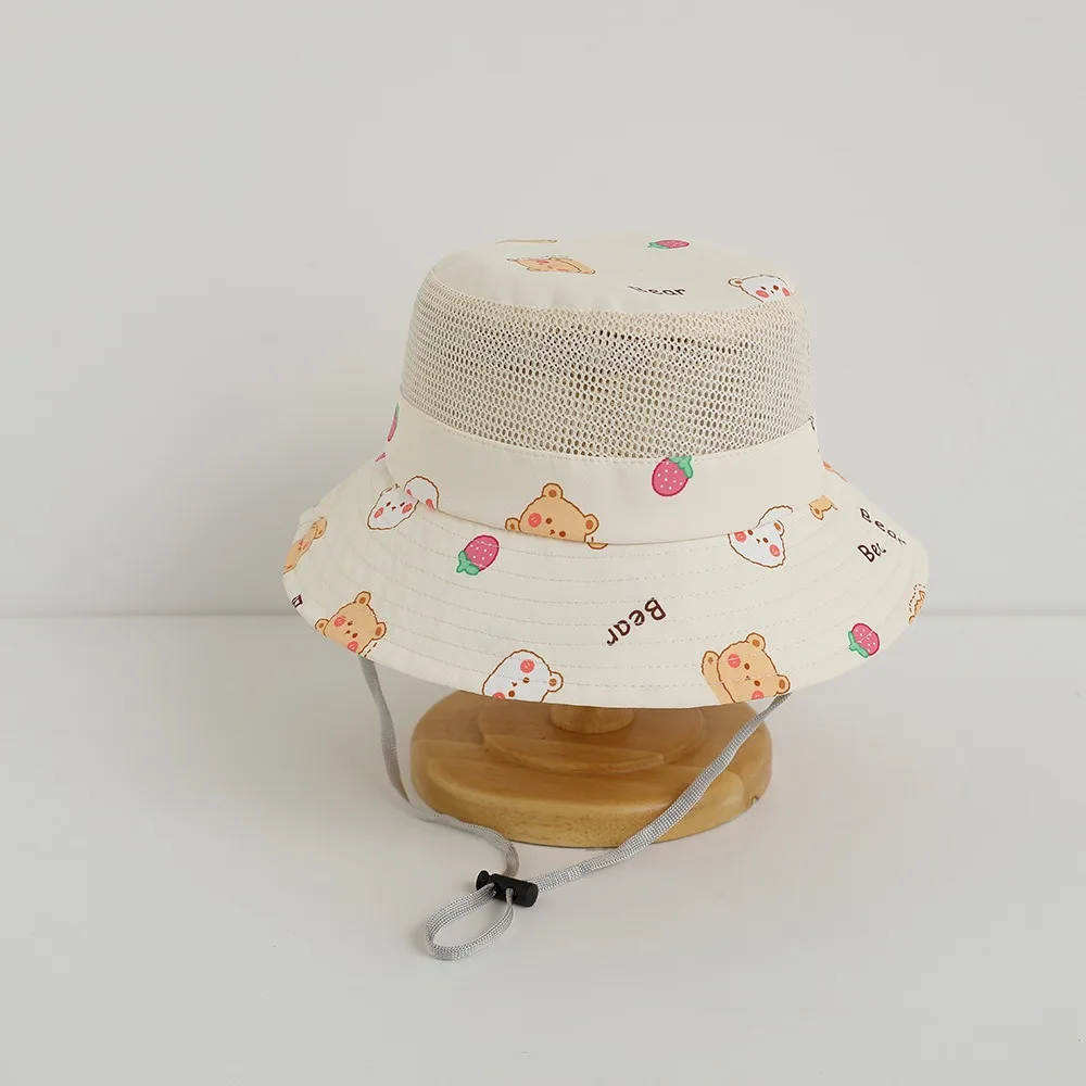 

Casual Summer Baby Bucket Cap Cartoon Animal Breathable Boys Girls Sunhat Cute Mesh Fisherman Caps Kids