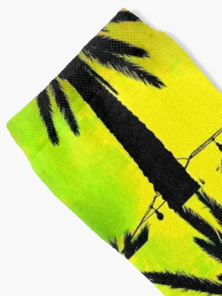 Dark and Yellow Palm Trees (AKA StarLifter) Socks Hiking boots designer brand heated Socks Man Women's