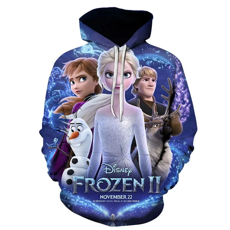 Disney Frozen Elsa Anna Hoodie Sweatshirts Men Women Fashion Casual Cool Pullover Boys Girls Harajuku Streetwear Hoodies