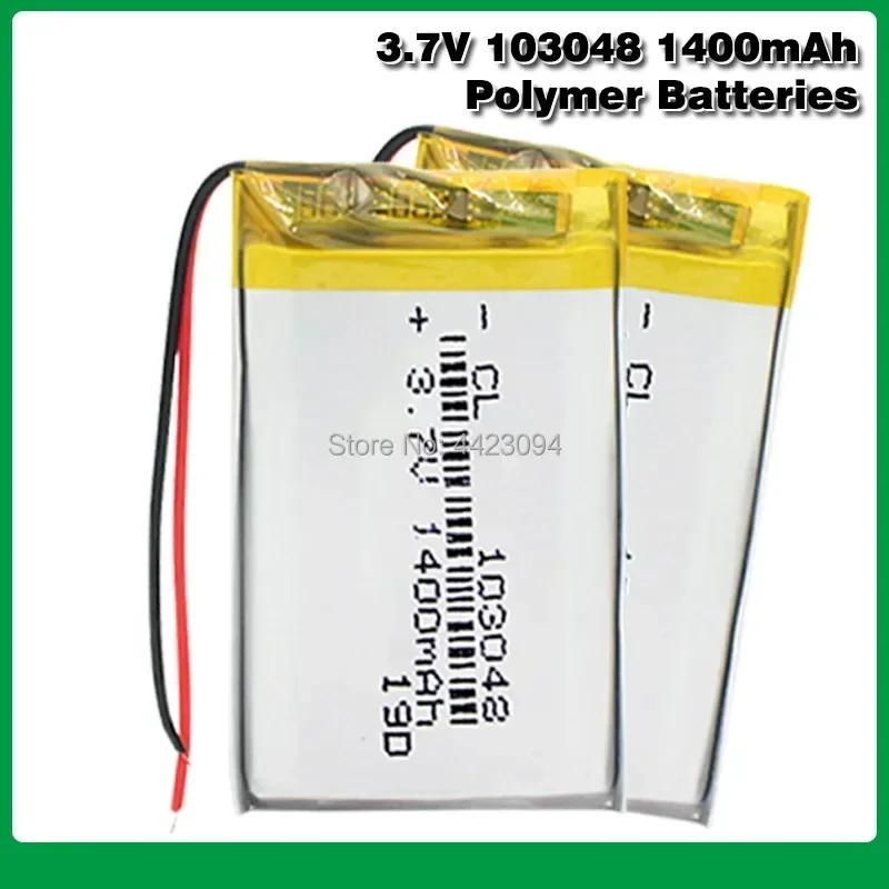 Li-polymer Battery Replacement Battery 103048 DIY Battery Rechargeable 1400mAh Li-Po Lithium for MP3 MP4 DVD Speaker Camera