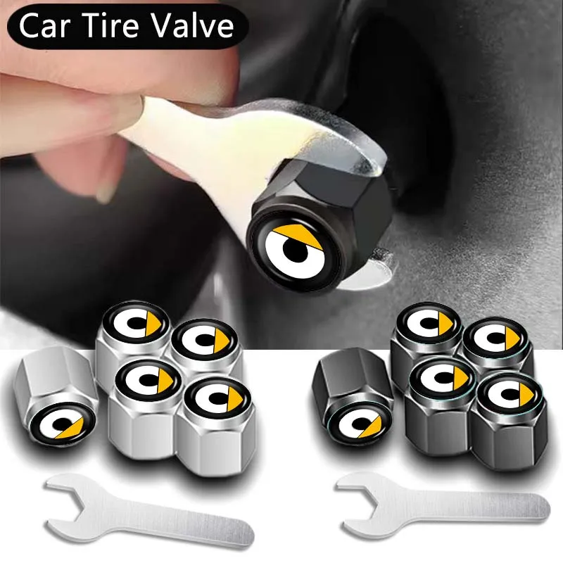 5Pcs Tire Valve Caps Aluminium Alloy Wheel Valve Dust Cover Accessories For Smart Fortwo Forfour 453 451 450 Crossblade City