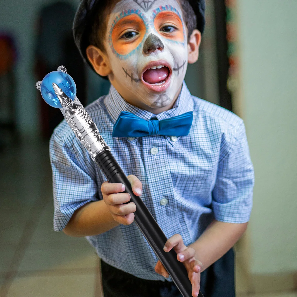 

3 pcs Egyptian Scepter Plastic Decorative Walking Stick For Halloween Party Performance Cosplay Accessory Three-Section