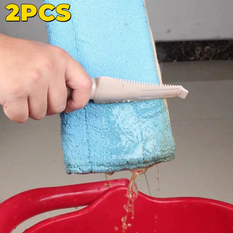 2PCS Shovel mop mop serrated knife clean multi-purpose scraper hair brush decontamination replace cloth wiping mop accessories