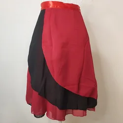 CLYFAN-Falda larga de Ballet para mujer, vestido de gasa lírica, 2 capas, dos capas, envoltura de baile de doble Color