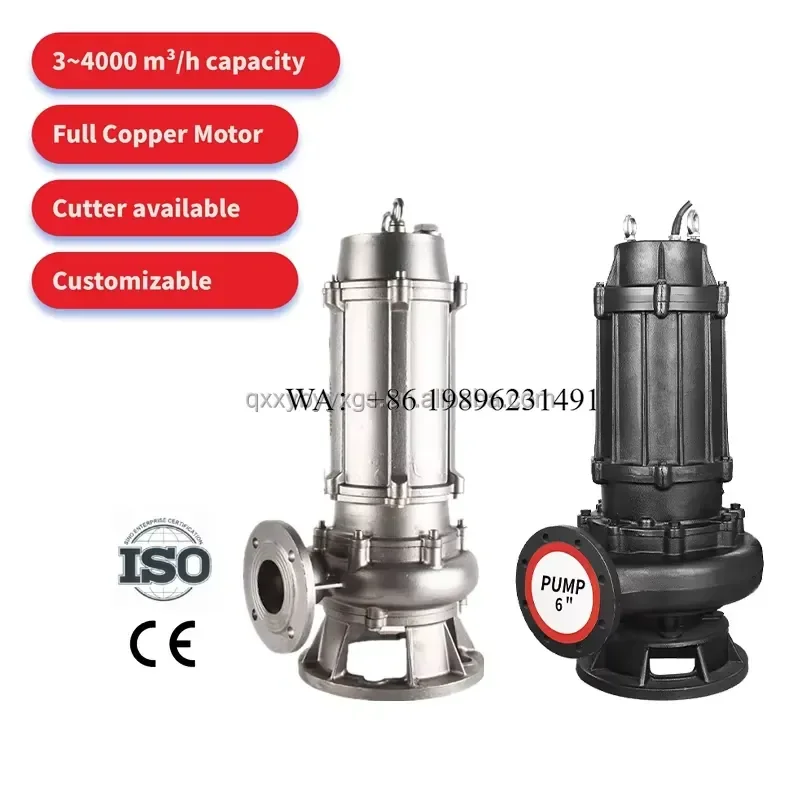 Wmwmnu for Kuang Yu WQ Series High Pressure Submersible Water Pump 10-20 M3/h 220V/230V 200m for Wastewater