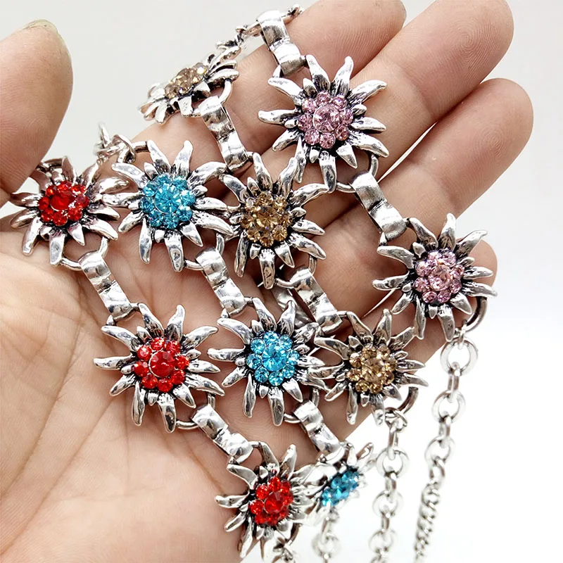 أزياء لامعة سخية إديلويس أساور مهرجان أكتوبر حزب سوار شعبي جدا حجر الراين الزهور سحر سوار للنساء #1