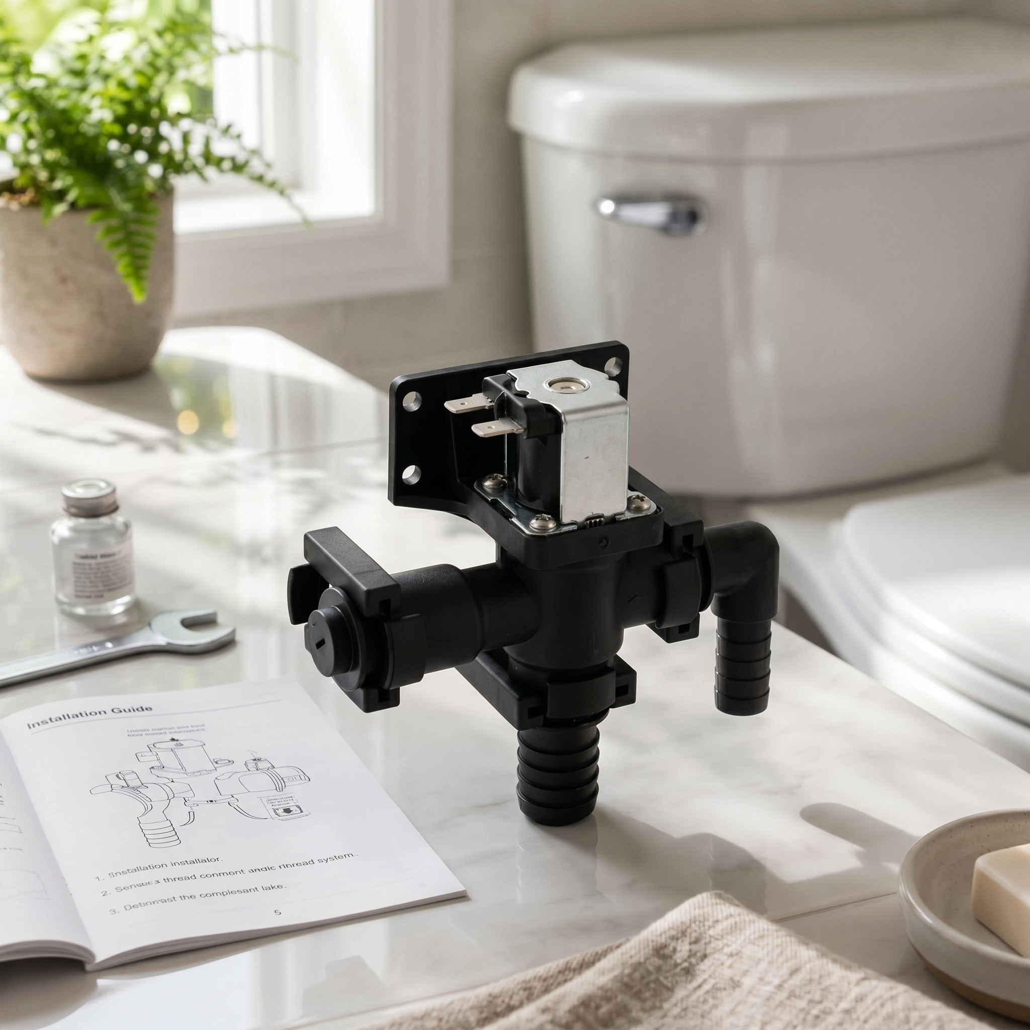 

Toilet Inlet Valve Mounting Bracket Electromagnetic Valve Compact Easy Installation