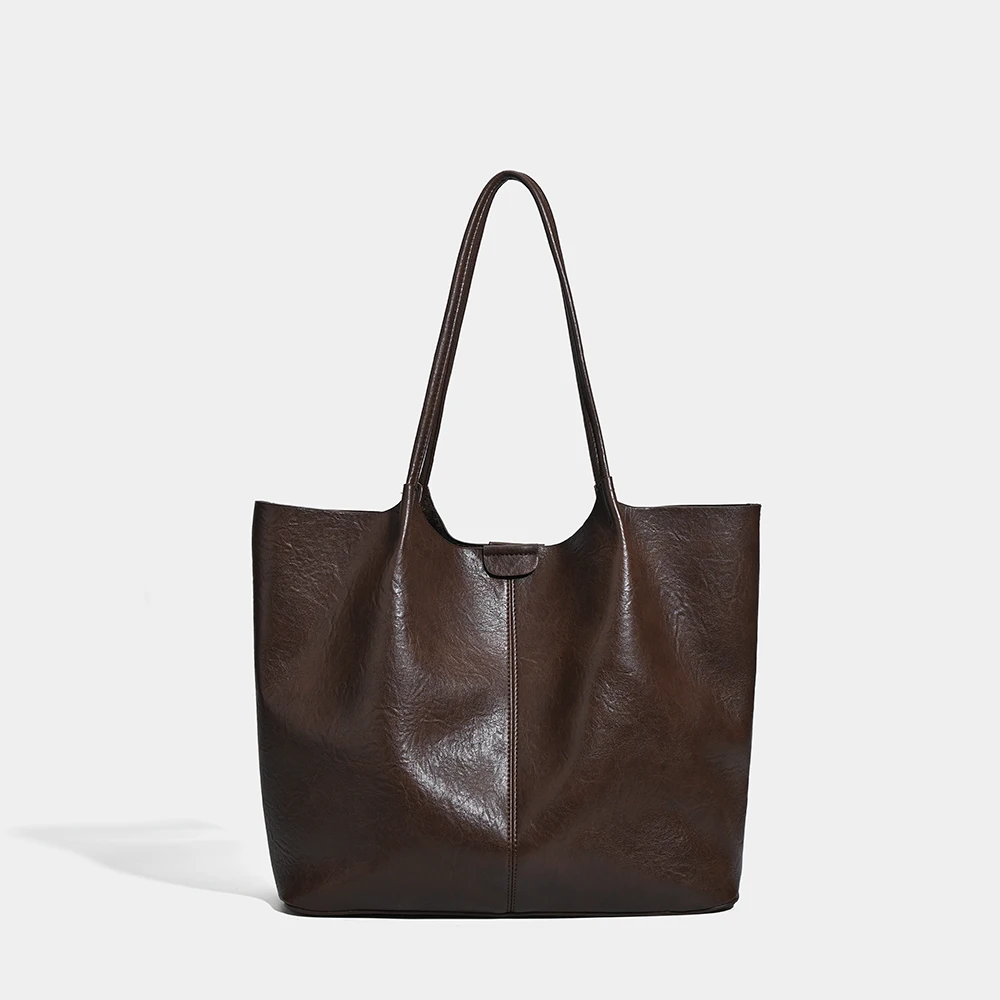 Nouveau sac rétro en daim givré pour femmes, grand Design de luxe décontracté, sac à aisselles haut de gamme, poignée souple, fermeture éclair, fourre-tout fermé