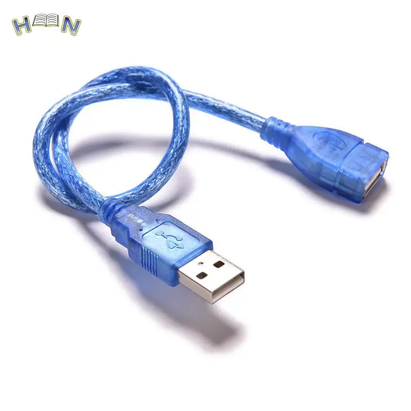 30cm USB 2.0 Extension Cable USB 2.0 Male To USB 2.0 Female Extension Data Sync Cord Cable Anti-Interference Blue