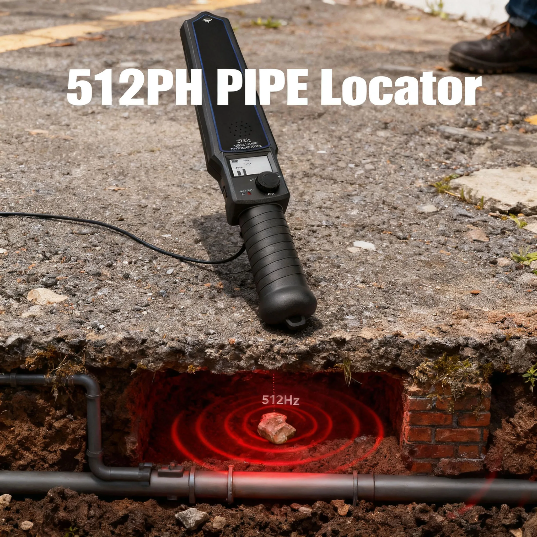 Sewer Camera  512Hz Pipe Locator for Non-Destructive Detection of Underground Pipes AC Lines and Safe Digging