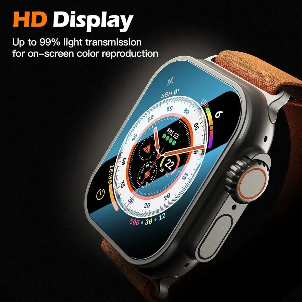 Bubble Free Screen Protector HD Clear Anti-Scratch Tempered Film 9H Hardness Glass Films for Apple Watch Ultra