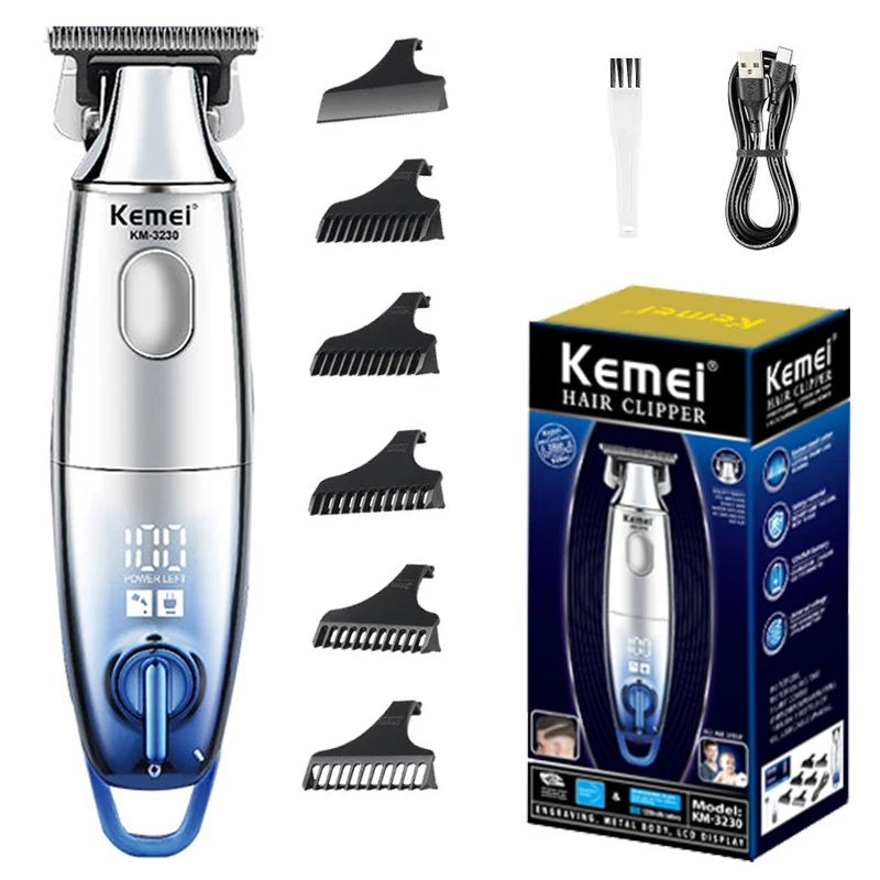 Kemei 0mm Professional Hair Trimmer For Men Electric Beard Hair Clipper Barber USB Rechargeable haircut machine trimer