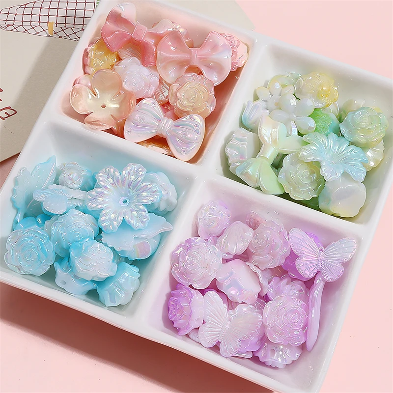

20/40g Mixed Beads Rose Flower Bowknot Beads Acrylic Spacer Beads for Jewelry Making DIY Handmade Bracelet Necklace Accessories