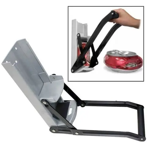 Can Crusher Bottle Opener Heavy Duty Steel Can Crusher - Wall Mounted Smasher with Bottle Opener, Anti-Slip Handle & Compact Design for Recycling