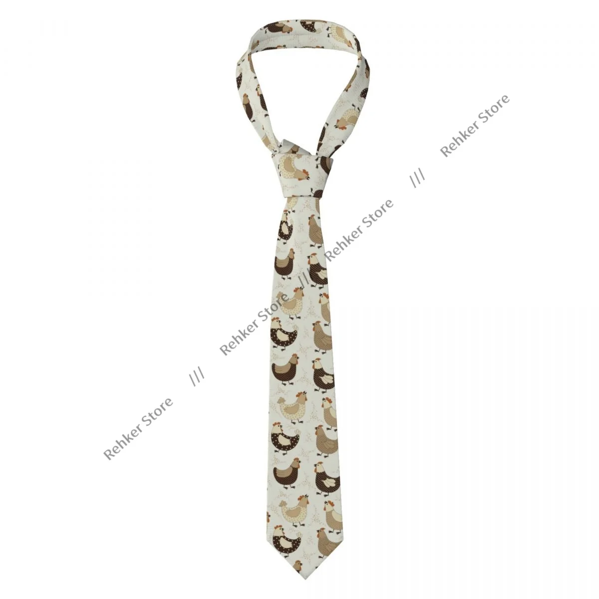 Mens Tie Classic Skinny Cartoon Chicken Pattern Neckties Narrow Collar Slim Casual Tie Gift