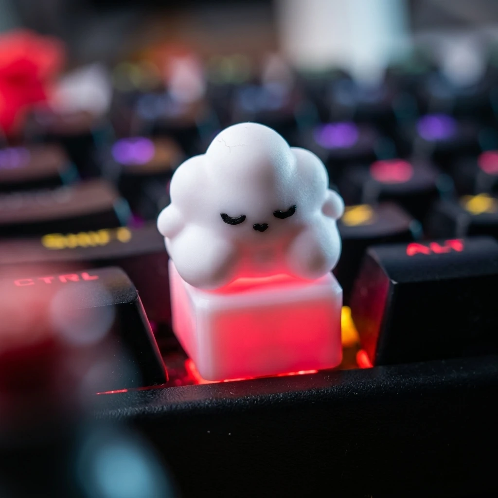 Smiling Cloud Personality Mechanical keyboard keycaps Custom Keycaps Cross Axis PC Gaming Keyboard Peripherals Collection Gift