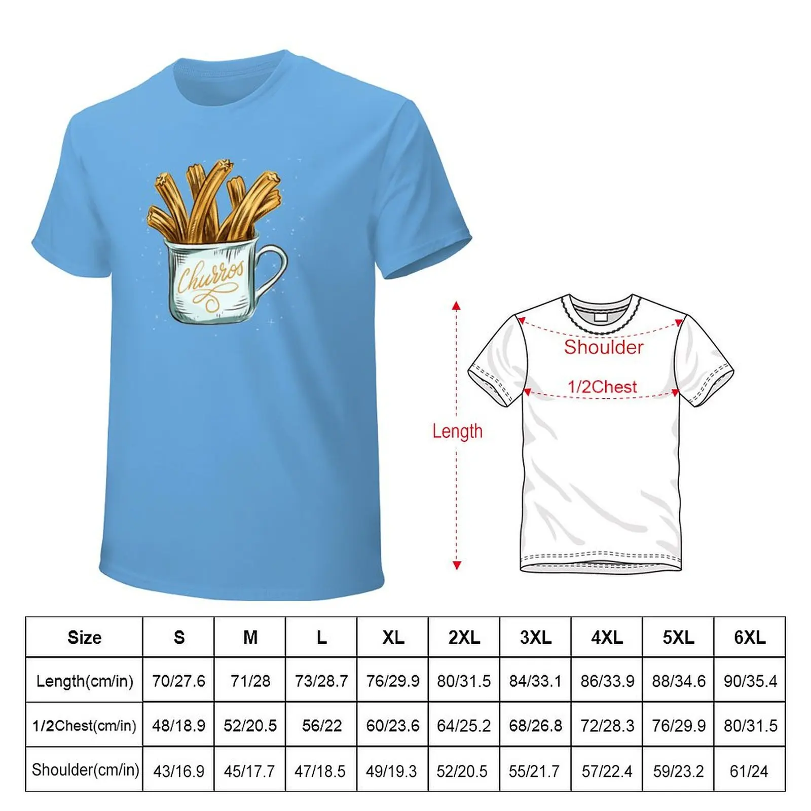 Cute Cup of Churros T-Shirt korean fashion quick drying tops customizeds men workout shirt