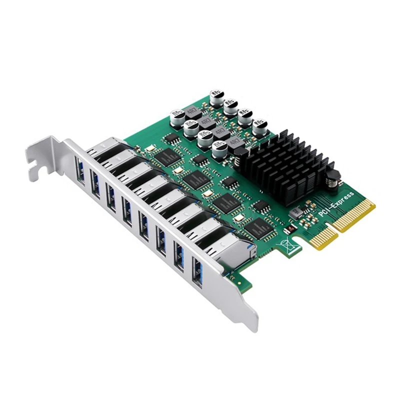 A73P-PCI-E X4 3.0 To 4-Channels 8 Port USB 3.2 Gen1 Expansion Card PCI-E X4 USB 3.0 5Gbps Adapter Controller For Desktop PC